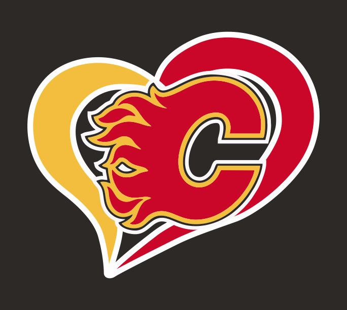 Calgary Flames Heart Logo iron on paper